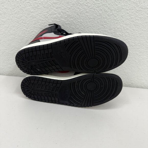 Nike Jordan 1 Mid Black College Grey Gym Red Sneakers Shoes BQ6472-060 Womens 10 - Picture 8 of 8
